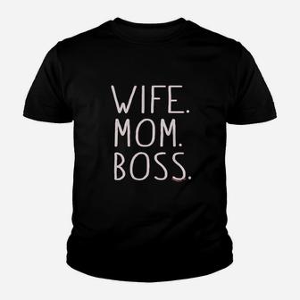 Wife Mom Boss Youth T-shirt | Crazezy AU