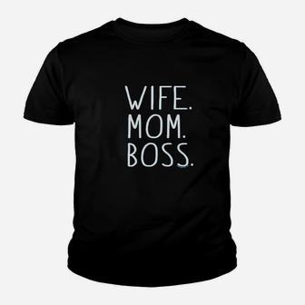 Wife Mom Boss Youth T-shirt | Crazezy AU