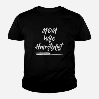 Wife Mom Hairstylist Gift For Women Mothers Day Youth T-shirt | Crazezy