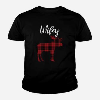 Wifey Moose Matching Family Christmas Pajamas Sweatshirt Youth T-shirt | Crazezy