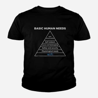 Wifi And Maslow Hierarchy Of Human Needs Youth T-shirt | Crazezy
