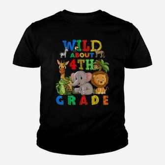 Wild About 4Th Grade Teacher Student Back To School Youth T-shirt | Crazezy