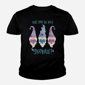 Will You Be My Gnomie Valentine Gnome Couples Matching Youth T-shirt | Crazezy