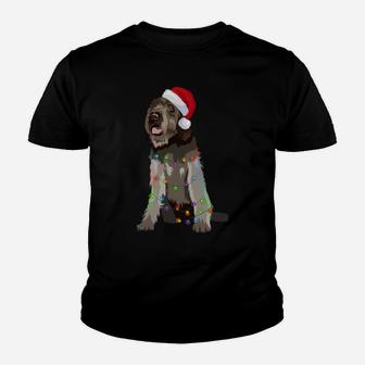 Wirehaired Pointing Griffon Christmas Lights Xmas Sweatshirt Youth T-shirt | Crazezy