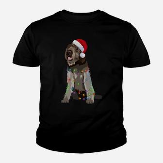 Wirehaired Pointing Griffon Christmas Lights Xmas Youth T-shirt | Crazezy