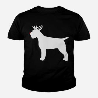 Wirehaired Pointing Griffon Reindeer Christmas Dog Youth T-shirt | Crazezy