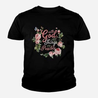 With God All Things Are Possible Prayer Youth T-shirt | Crazezy DE