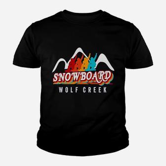 Wolf Creek Snowboarder Co Winter Gear Colorado Snowboard Youth T-shirt | Crazezy