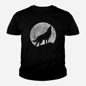 Wolf In Moon Light Youth T-shirt | Crazezy DE