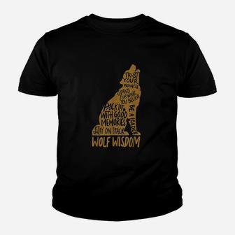 Wolf Wisdom Art Wolf Lovers Motivational Youth T-shirt | Crazezy