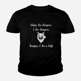 Wolves Are Awesome Funny Wolf Youth T-shirt | Crazezy