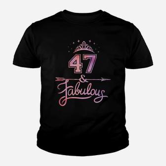 Women 47 Years Old And Fabulous Happy 47Th Birthday Youth T-shirt | Crazezy DE