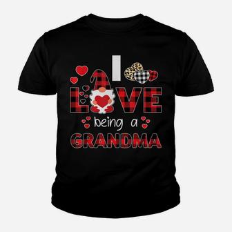 Women I Love Being A Grandma Gnome Plaid Valentines Day Gift Youth T-shirt | Crazezy AU