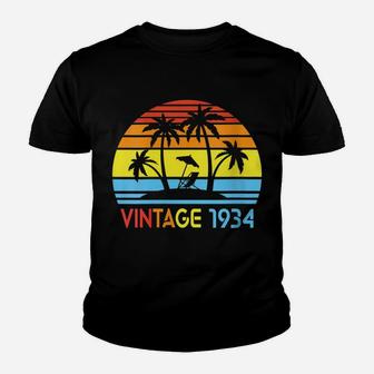 Womens 1934 Vintage Made Born In 1934 Beach Sunset Gifts Men Women Youth T-shirt | Crazezy