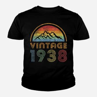 Womens 1938 Born Made 1938 Vintage Mountains Sunset Gift Men Women Youth T-shirt | Crazezy