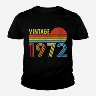 Womens 1972 Vintage 1972 Sunset Gift For Men Women Born Made 1972 Youth T-shirt | Crazezy