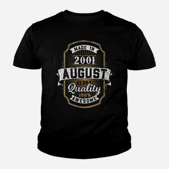 Womens 20Th Birthday 20 Years Old 2001 August Made Born Vintage Youth T-shirt | Crazezy