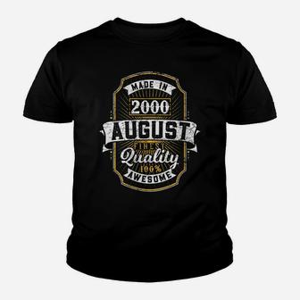 Womens 21St Birthday 21 Years Old 2000 August Made Born Vintage Youth T-shirt | Crazezy UK