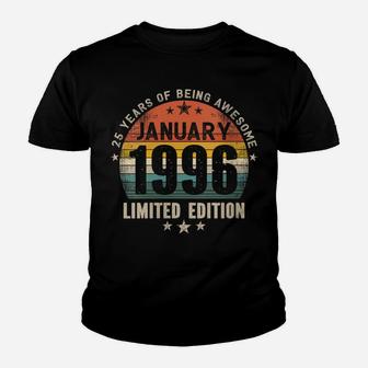 Womens 25 Years Old Made In January 1996 Vintage 25Th Birthday Youth T-shirt | Crazezy