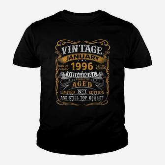 Womens 26 Year Old Made In January 1996 Vintage 26Th Birthday Tee Youth T-shirt | Crazezy UK