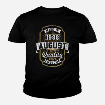 Womens 33Rd Birthday 33 Years Old 1988 August Made Born Vintage Youth T-shirt | Crazezy