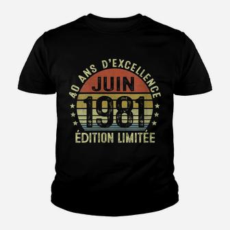 Womens 40 Year Birthday Man Vintage Made In June 1981 Youth T-shirt | Crazezy DE