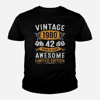 Womens 42 Year Old Vintage 1980 Made In 1980 42Nd Birthday Gifts Youth T-shirt | Crazezy