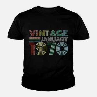 Womens 49Th Birthday Gift Vintage January 1970 Forty Nine Years Old Youth T-shirt | Crazezy