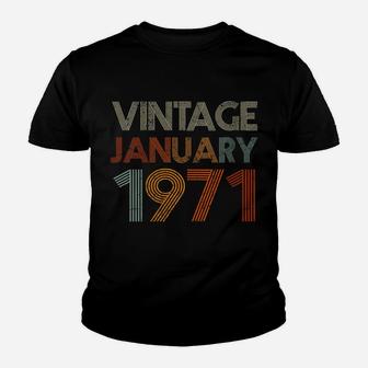 Womens 50 Years Old Retro Birthday Gift Vintage January 1971 Youth T-shirt | Crazezy