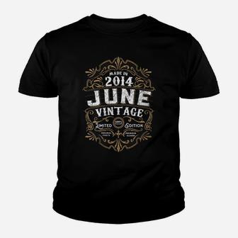 Womens 7 Years Old 7Th Birthday Born June Made 2014 Vintage Youth T-shirt | Crazezy UK