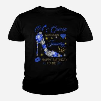 Womens A Queen Was Born In January Happy Birthday Gift Funny Youth T-shirt | Crazezy AU