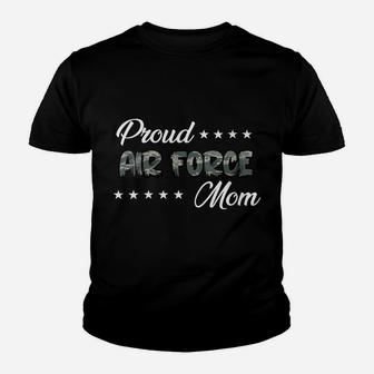 Womens Abu Bold Proud Air Force Mom Youth T-shirt | Crazezy