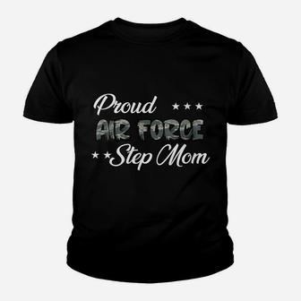 Womens Abu Bold Proud Air Force Step Mom Youth T-shirt | Crazezy