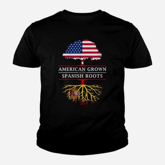 Womens American Grown With Spanish Roots - Spain Youth T-shirt | Crazezy