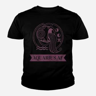 Womens Aquarius Zodiac January And February Birthday Gift Youth T-shirt | Crazezy