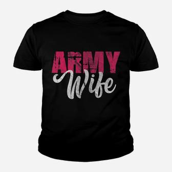 Womens Army Wife Military Soldier Veteran's Day Vintage Youth T-shirt | Crazezy