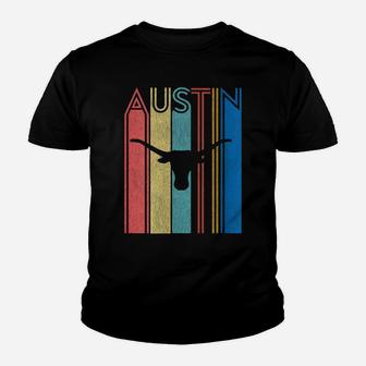 Womens Austin Longhorn Silhouette Retro 70S Vintage Texas Youth T-shirt | Crazezy AU