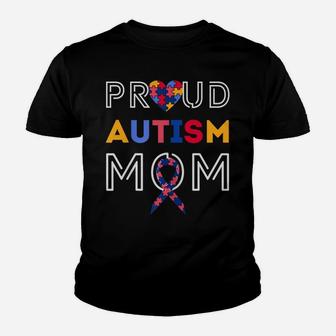 Womens Autism Awareness Family Matching Apparel Proud Mom Youth T-shirt | Crazezy