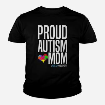 Womens Autism Awareness Month Proud Autism Mom Youth T-shirt | Crazezy