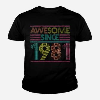 Womens Awesome Since 1981 40Th Birthday Gifts 40 Years Old Youth T-shirt | Crazezy