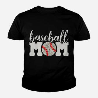 Womens Baseball Mom Shirt Gift - Cheering Mother Of Boys Outfit Youth T-shirt | Crazezy