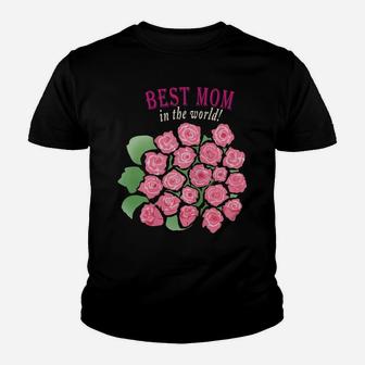 Womens Best Mom Rose Flower Gift For Mom Youth T-shirt | Crazezy AU