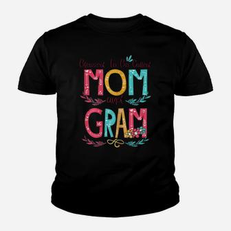 Womens Blessed To Be Called Mom And Gram Flower Gifts Youth T-shirt | Crazezy UK