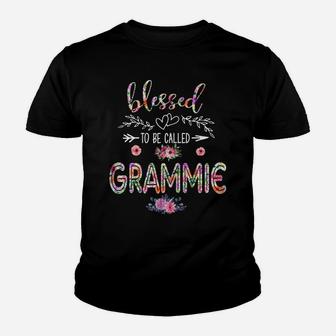 Womens Blessed To Be Called Mom And Grammie Flower Lovers Grammie Youth T-shirt | Crazezy CA