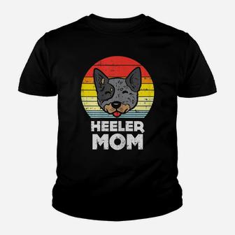 Womens Blue Red Heeler Mom Retro Animal Pet Cattle Dog Women Gift Youth T-shirt | Crazezy