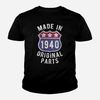 Womens Born In 1940 Vintage Made In 1940 Original Parts Birth Year Youth T-shirt | Crazezy DE
