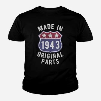 Womens Born In 1943 Vintage Made In 1943 Original Parts Birth Year Youth T-shirt | Crazezy DE