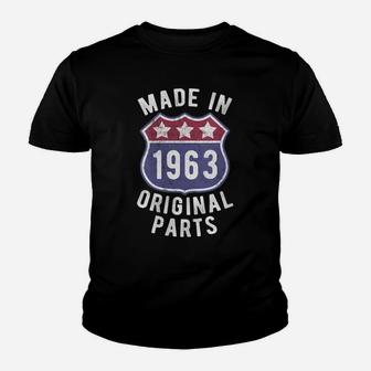 Womens Born In 1963 Vintage Made In 1963 Original Parts Birth Year Youth T-shirt | Crazezy DE