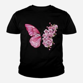 Women's Butterfly Flower Decoration Youth T-shirt | Crazezy