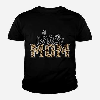 Womens Cheer Mom Leopard Print Womens Proud Cheerleader Mother Youth T-shirt | Crazezy AU